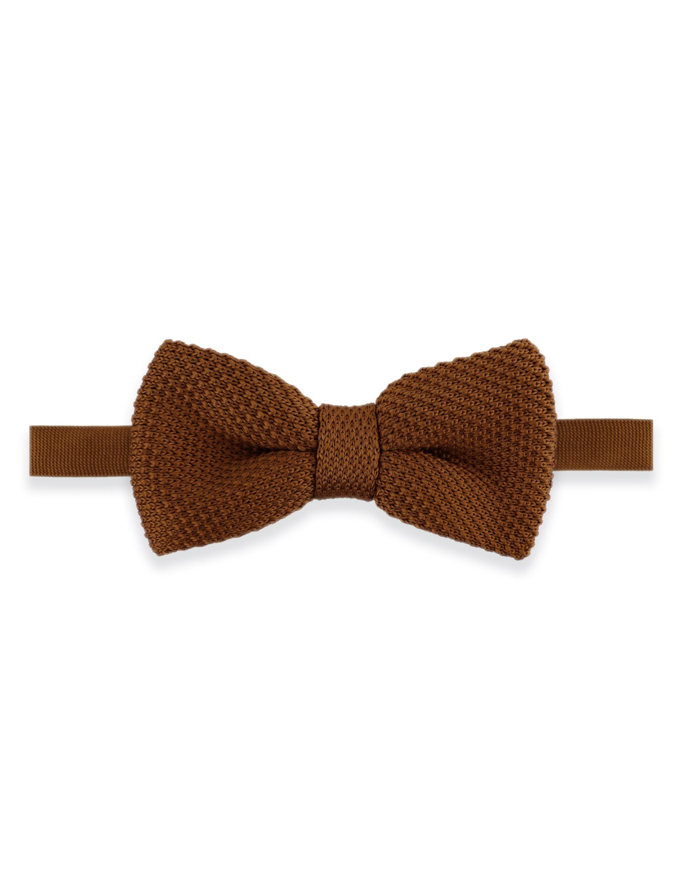 100% Polyester Diamond End Knitted Tie - Caramel Brown
