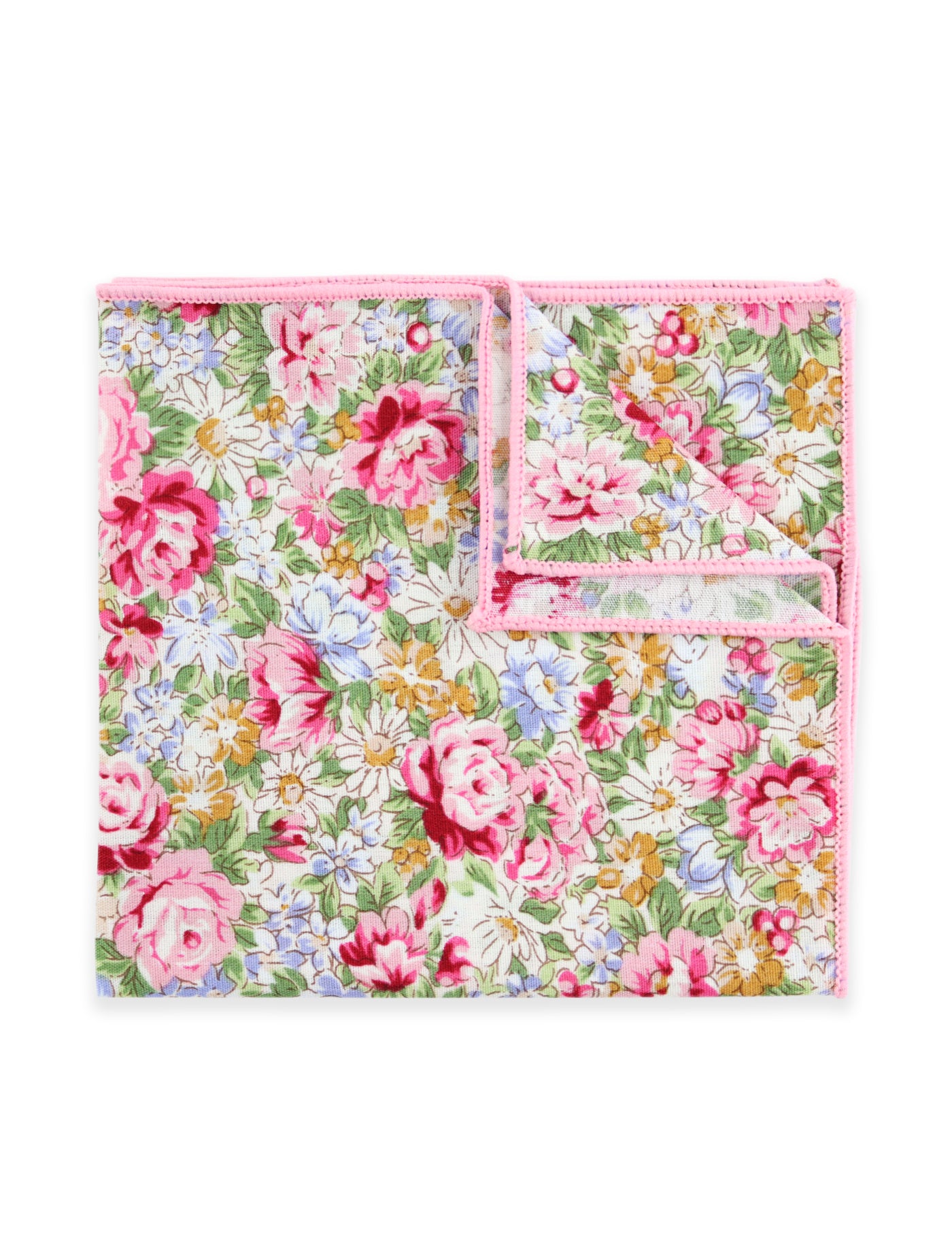 100% Cotton Floral Print Bow Tie - Pink