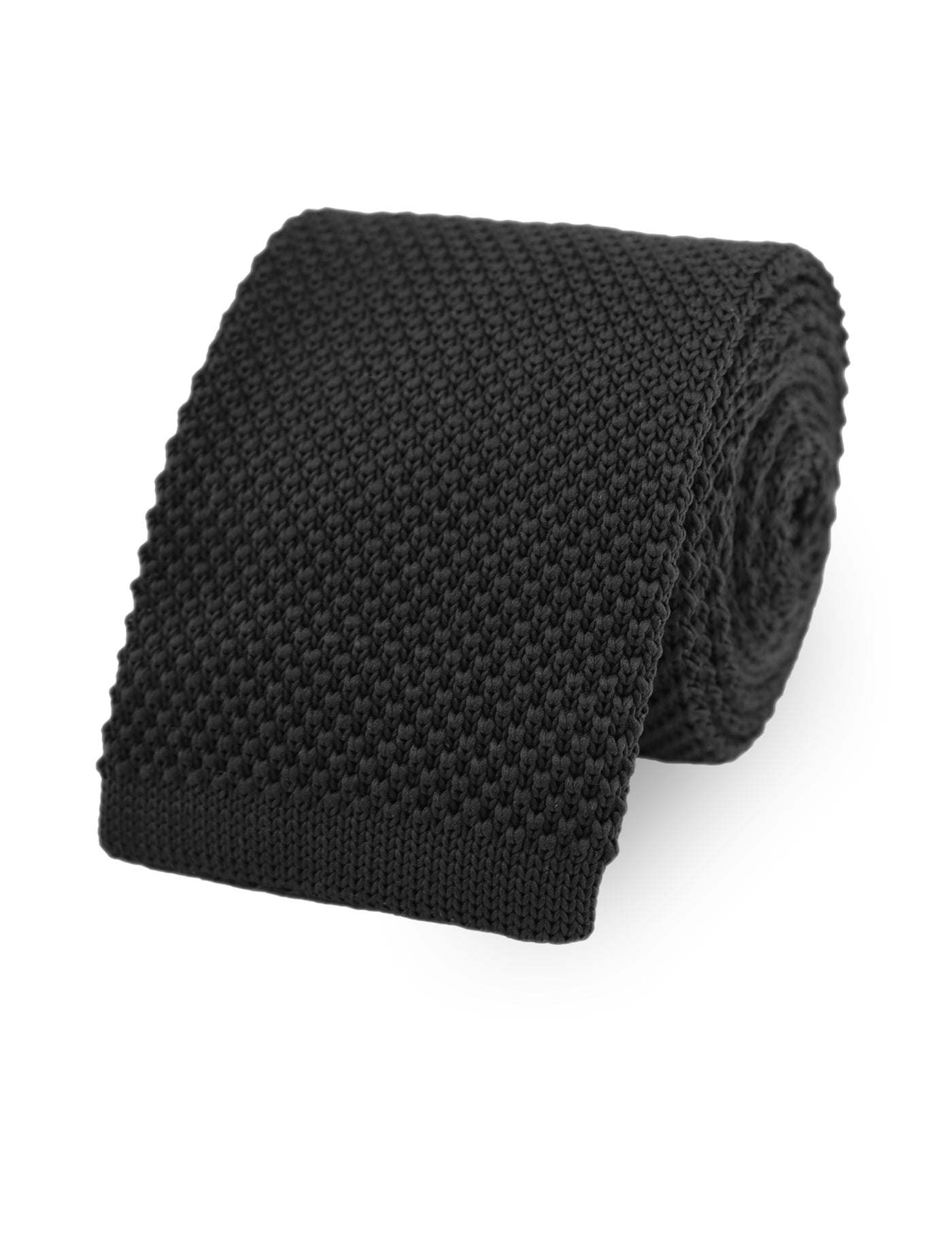 100% Polyester Diamond End Knitted Tie - Black