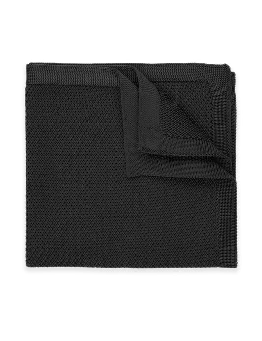 Knitted Pocket Square - Black