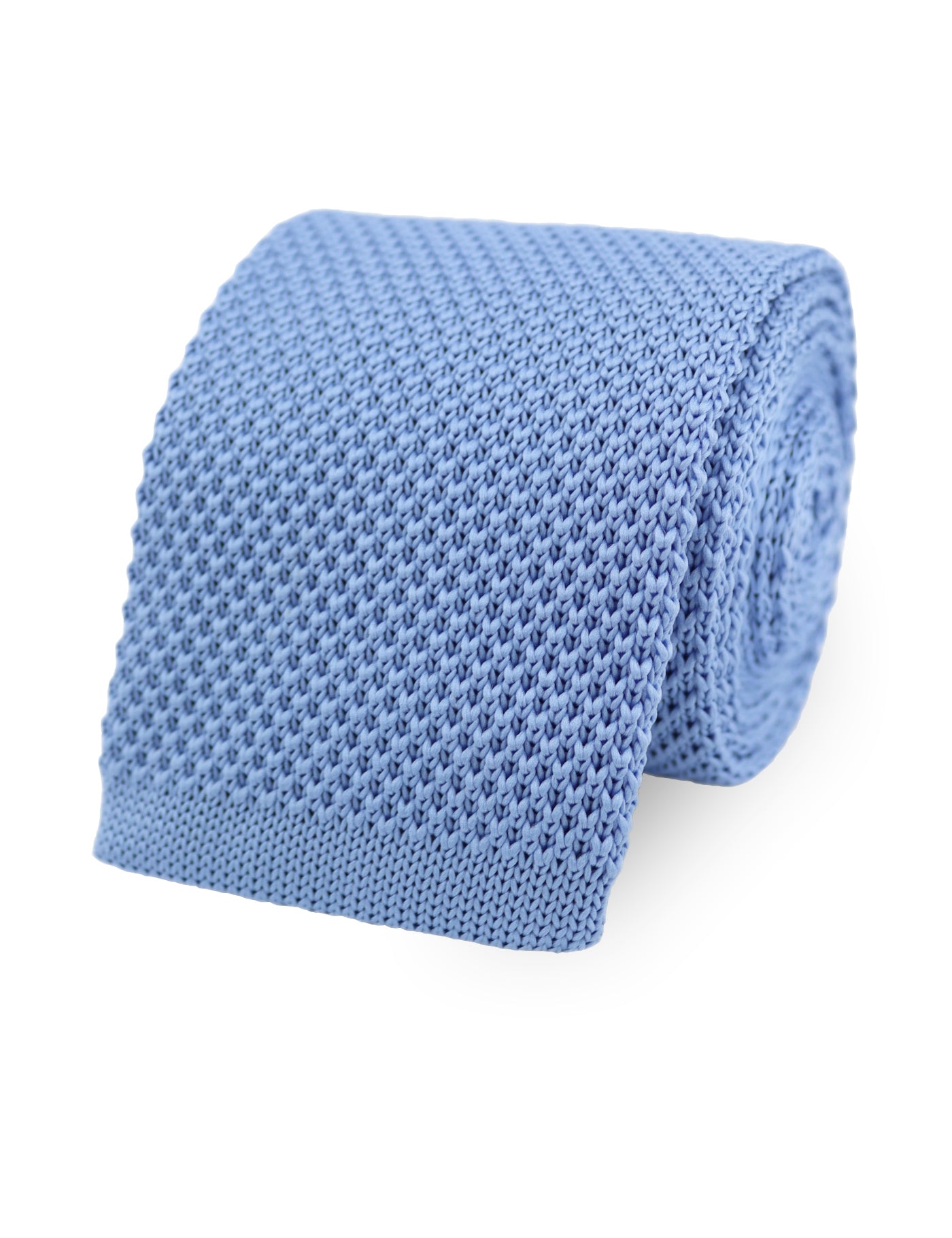 100% Polyester Diamond End Knitted Tie - Light Blue