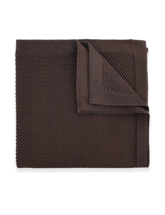 Knitted Pocket Square - Dark Brown