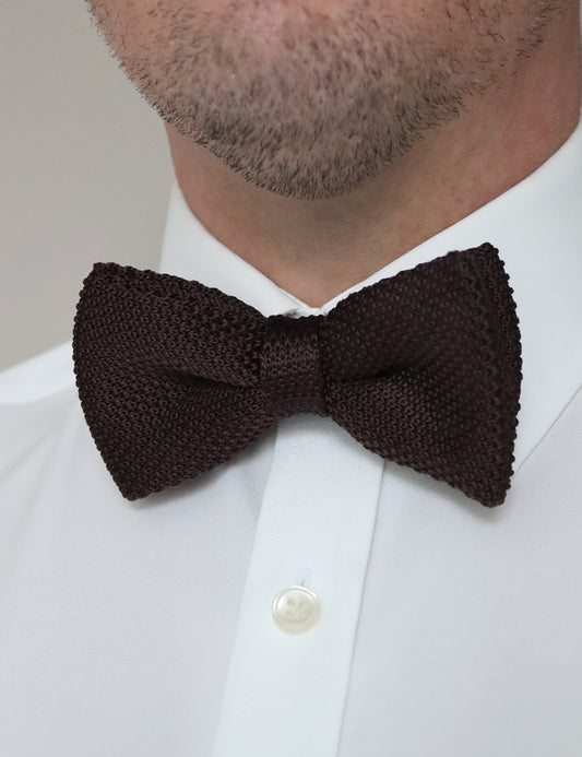 Knitted Bow Tie - Dark Brown
