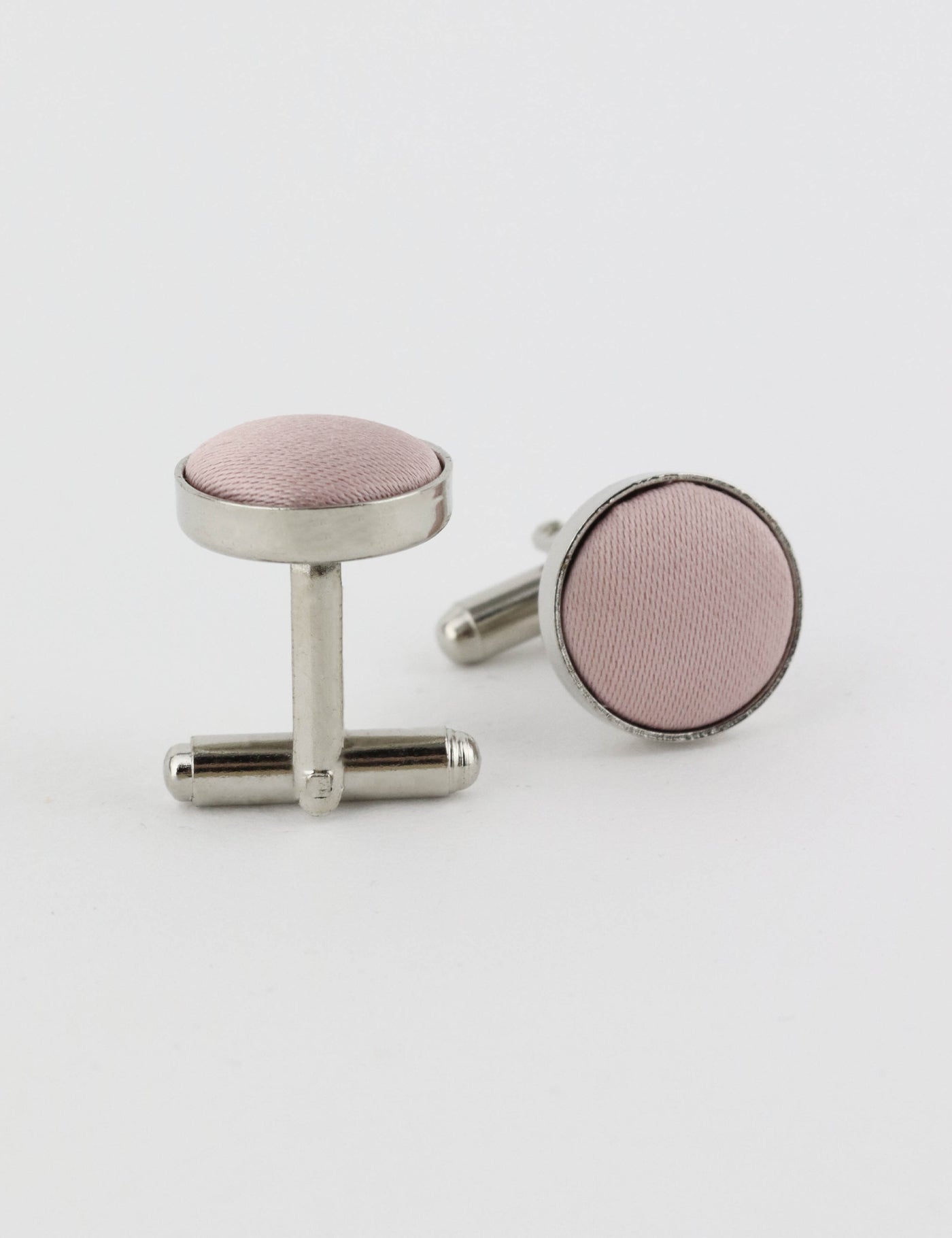 Woven Fabric Faced Cufflinks - Dark Purple