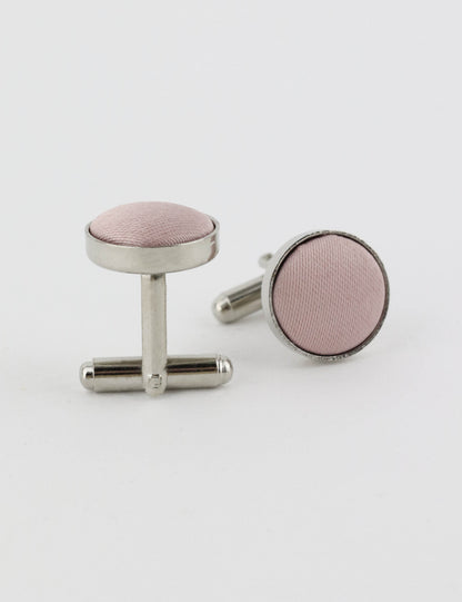 Woven Fabric Faced Cufflinks - Dark Purple