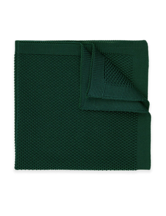 Knitted Pocket Square - Dark Green