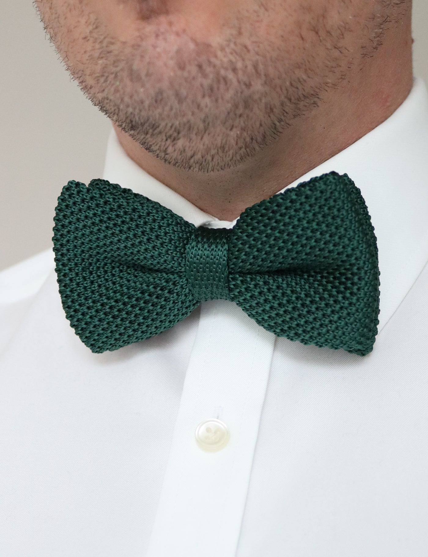 Knitted Bow Tie - Dark Green