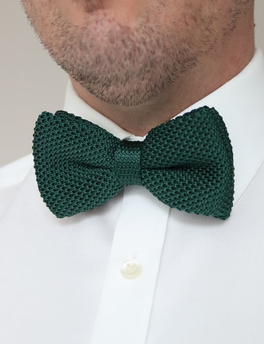 Knitted Bow Tie - Dark Green