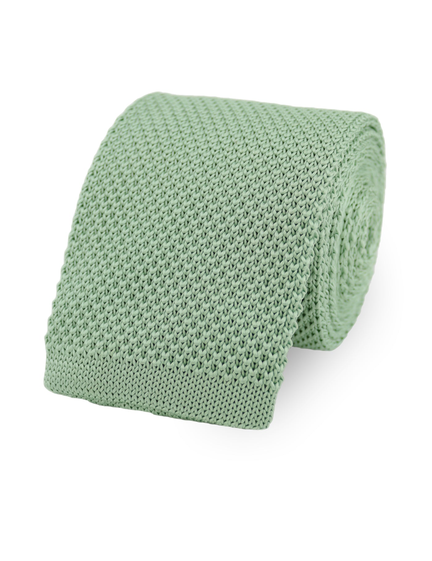 100% Polyester Diamond End Knitted Tie - Sage Green