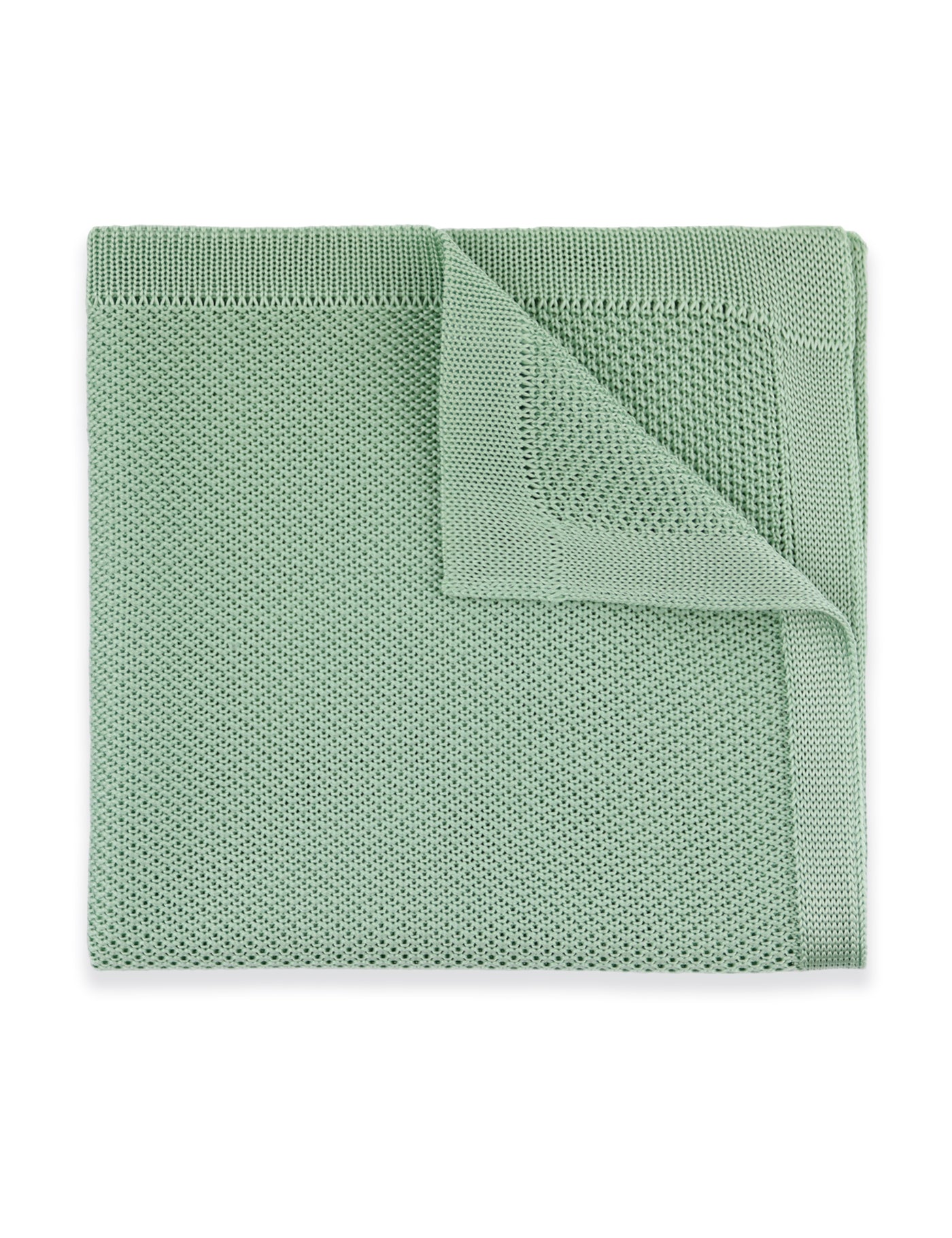100% Polyester Diamond End Knitted Tie - Sage Green