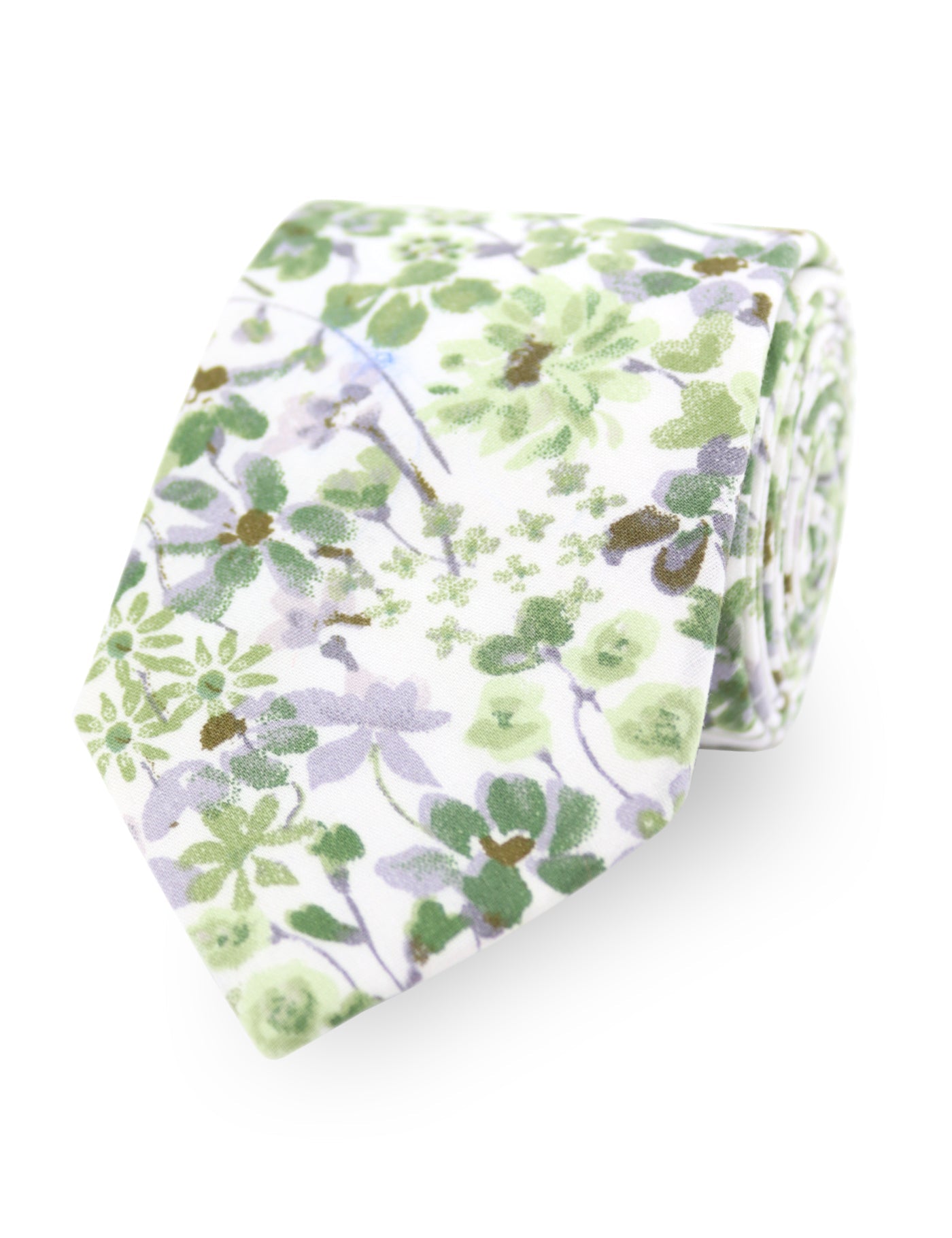 Floral Print Tie - Sage Green