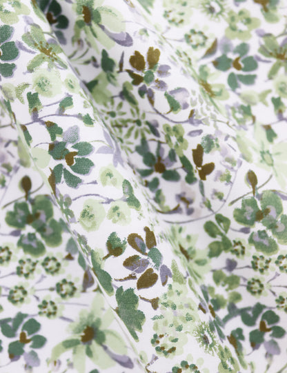 Floral Print Tie - Sage Green