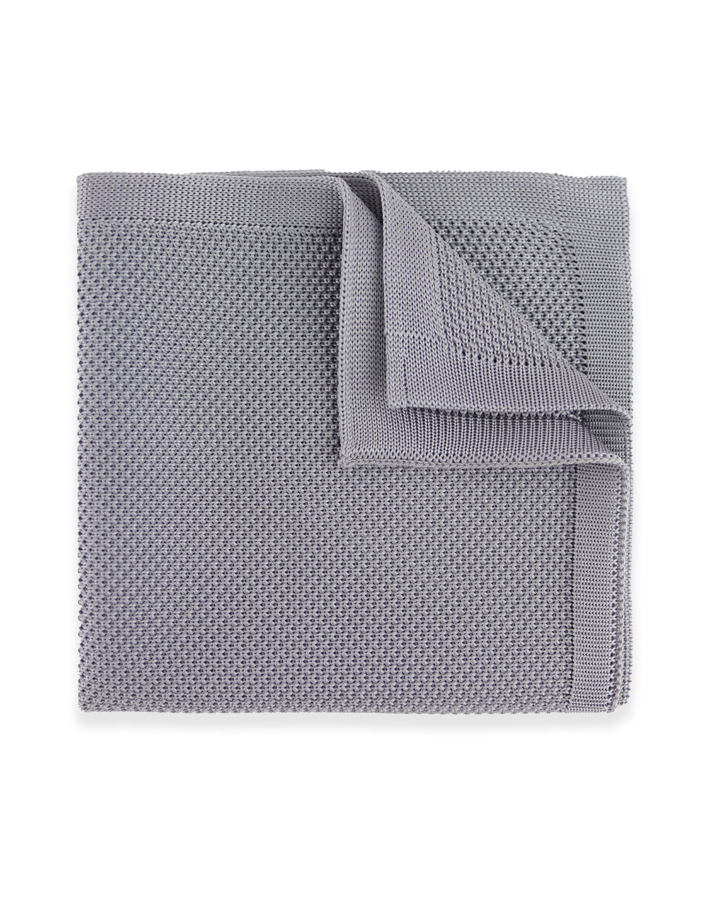 Knitted Pocket Square - Light Grey