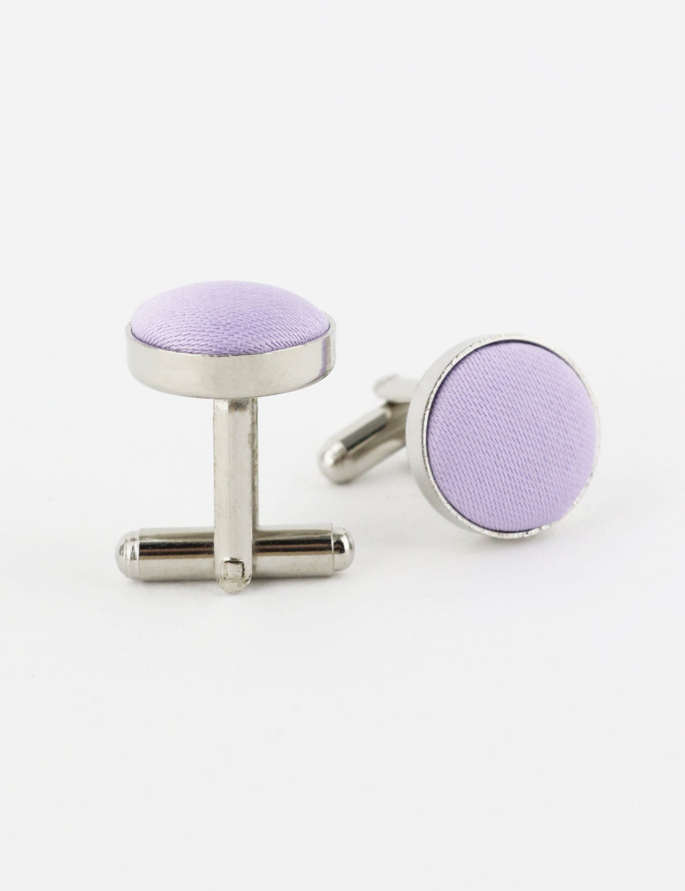 Woven Fabric Faced Cufflinks - Dark Purple