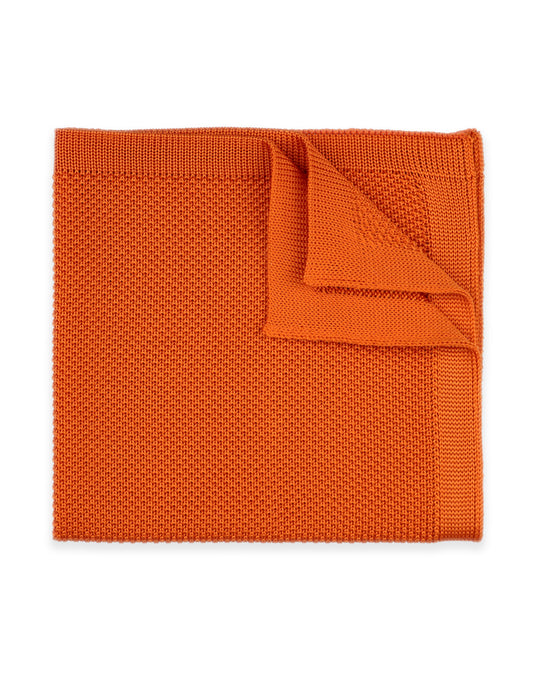 Knitted Pocket Square - Orange