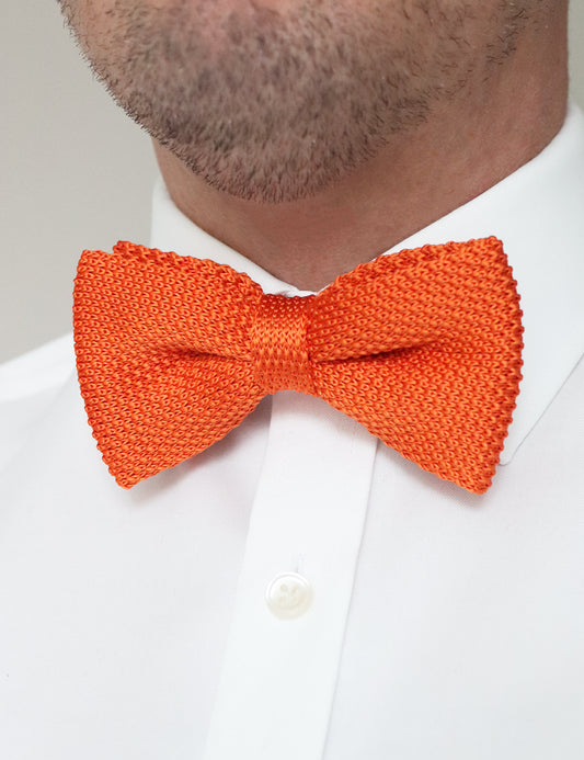 Knitted Bow Tie - Orange
