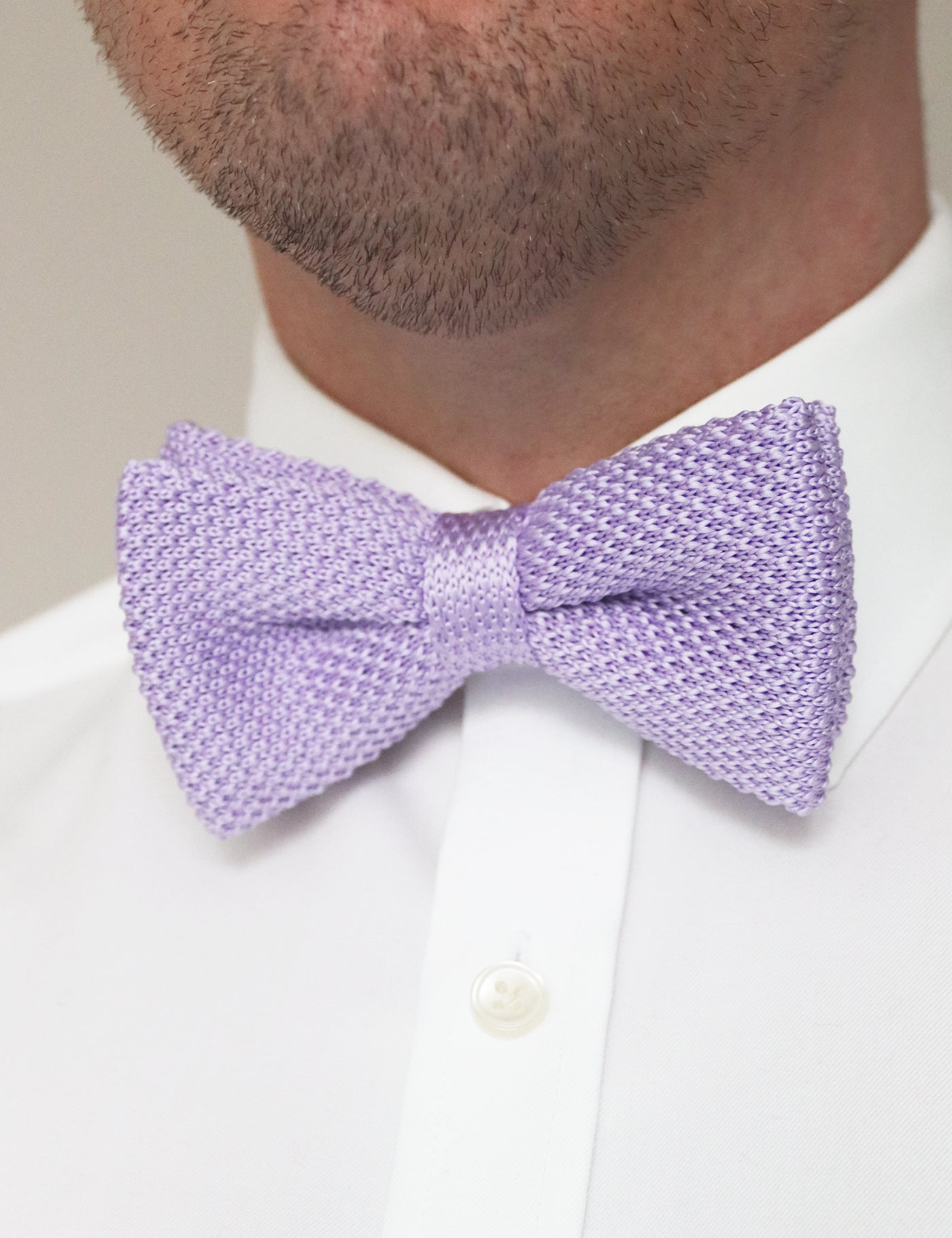 Knitted Bow Tie - Pastel Purple
