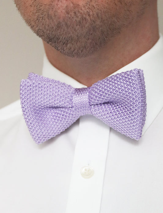 Knitted Bow Tie - Pastel Purple