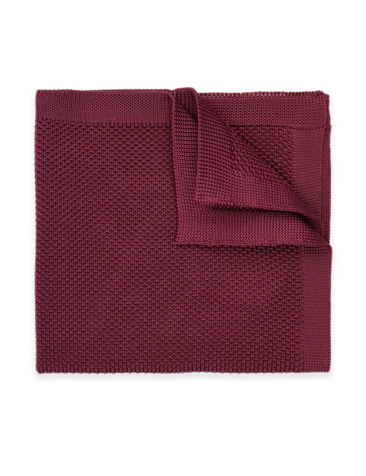 Knitted Pocket Square - Wine Red