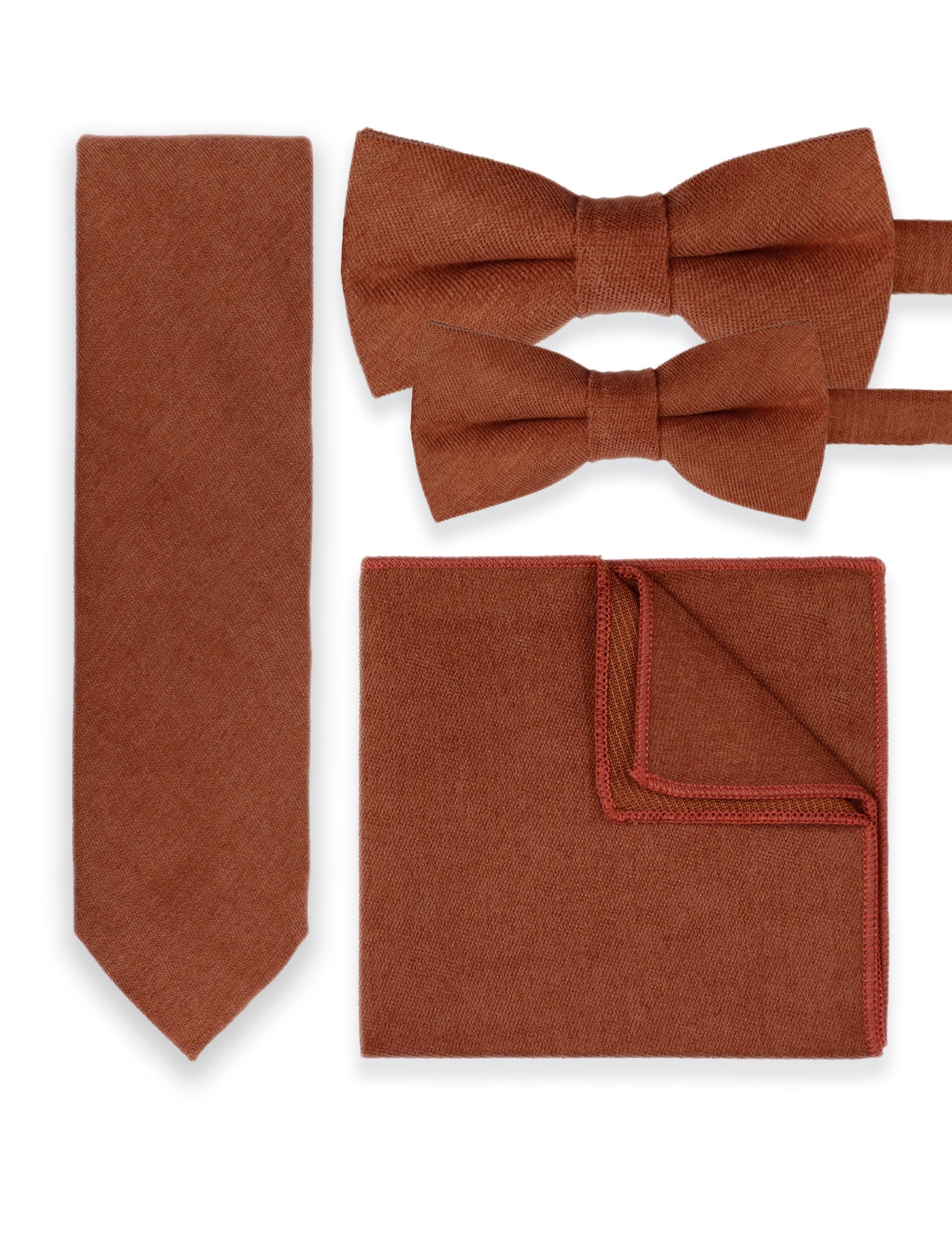 100% Brushed Cotton Tie - Burnt Orange
