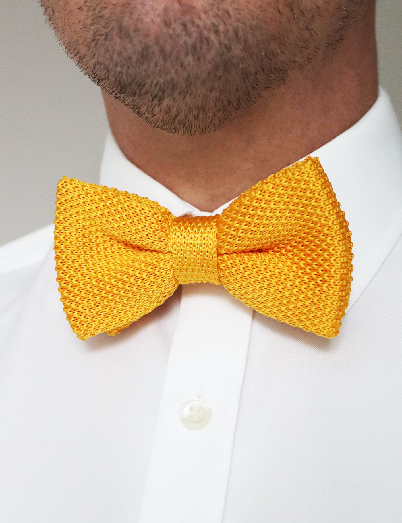 Knitted Bow Tie - Mustard Yellow