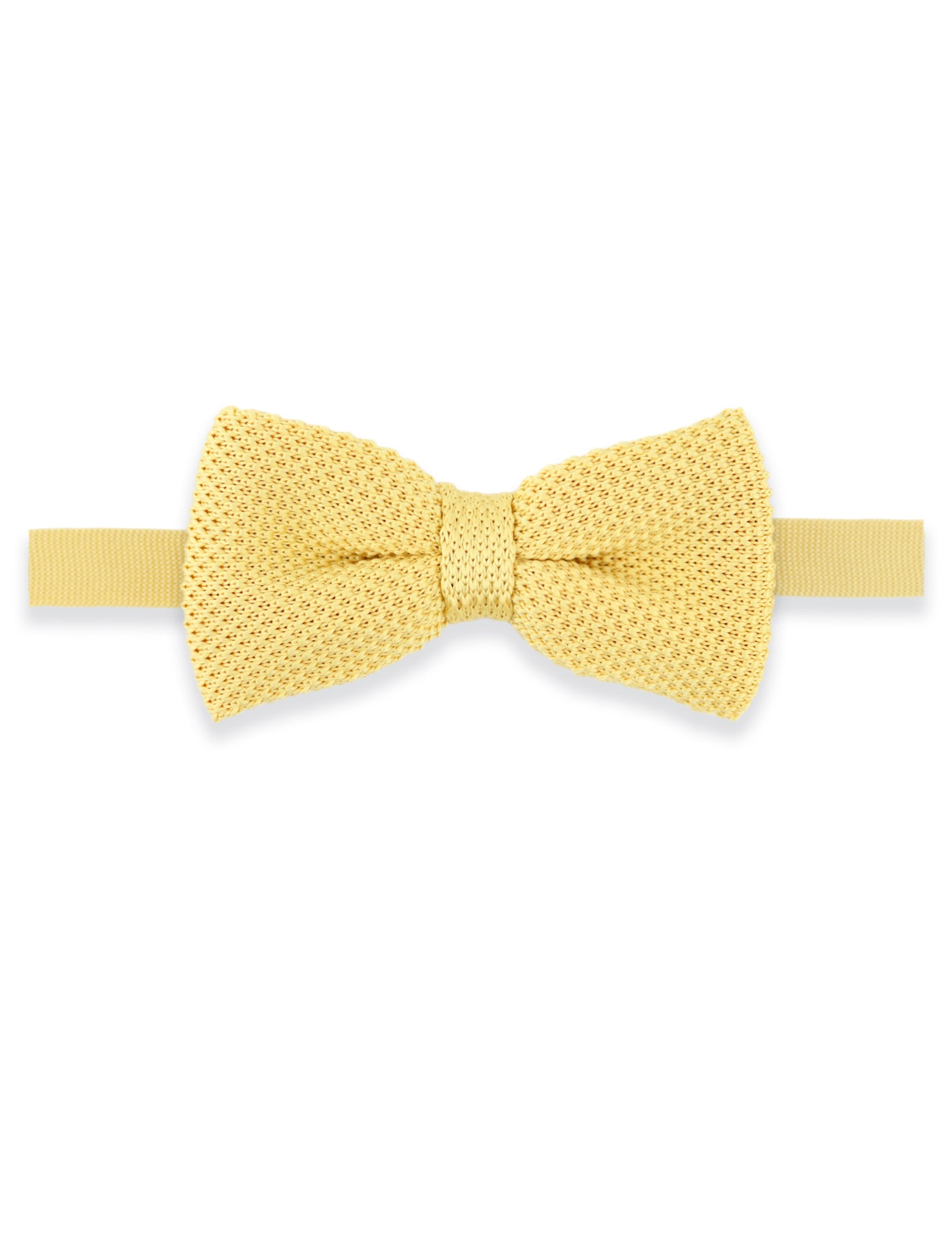 100% Polyester Diamond End Knitted Tie - Pastel Yellow