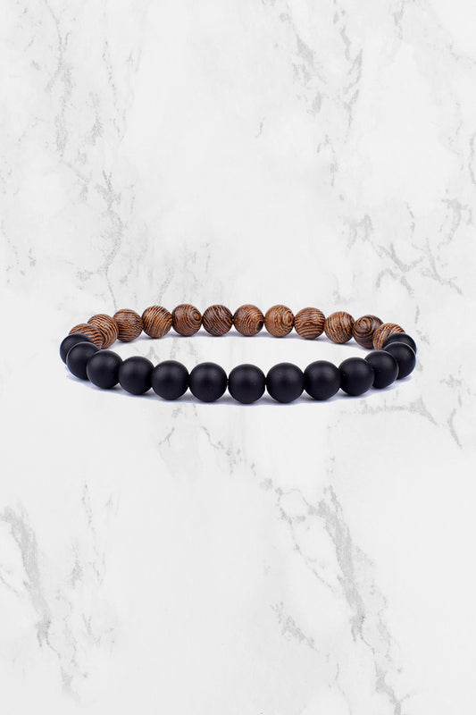 Volcanic Lava Stone Bracelet - Black & Brown